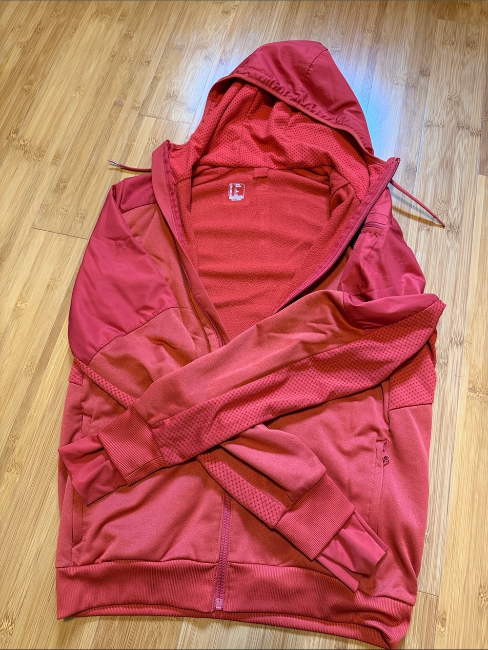 Women’s Red Zip-Up Hooded Jacket